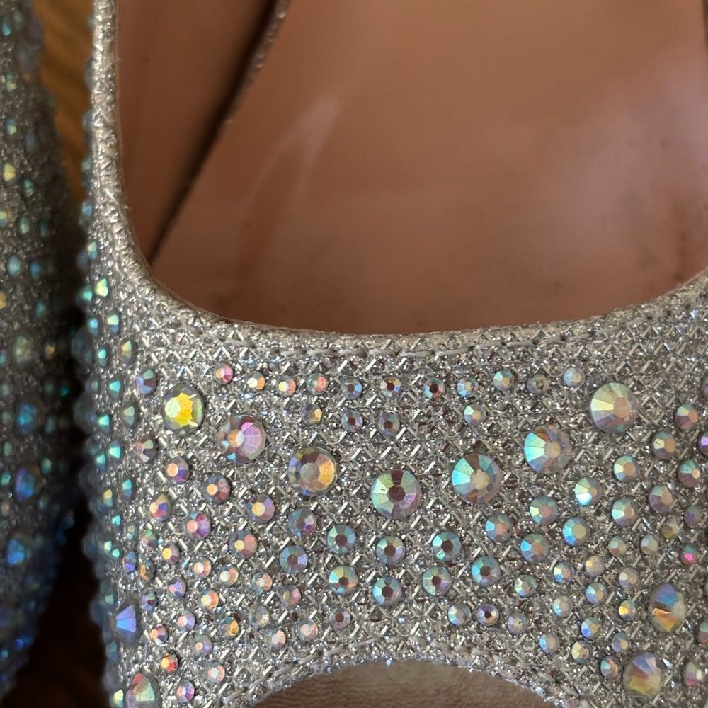 Elegant Silver Peep-Toe 5 inch Heels by Dreampairs - Picture 3 of 9